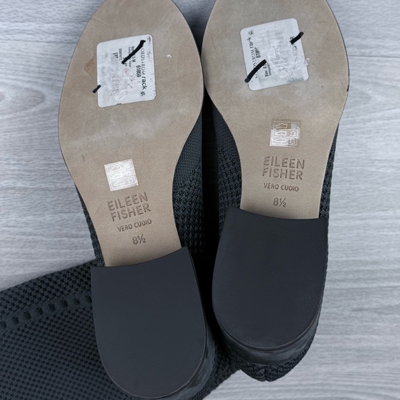 Eileen Fisher Alas Recycled Knit Tall Stretch Boots Pull On Graphite 8.5 NEW - Picture 14 of 15